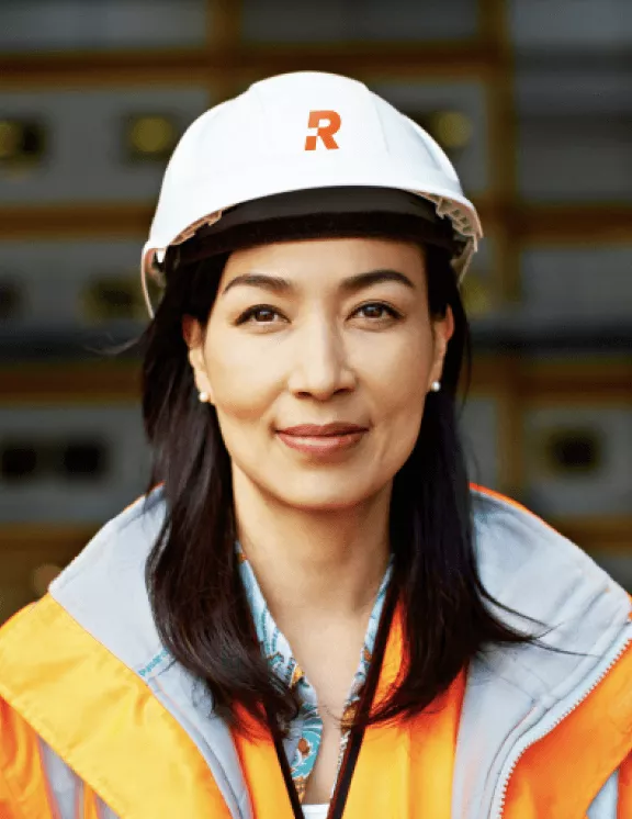 renco for workers woman helmet